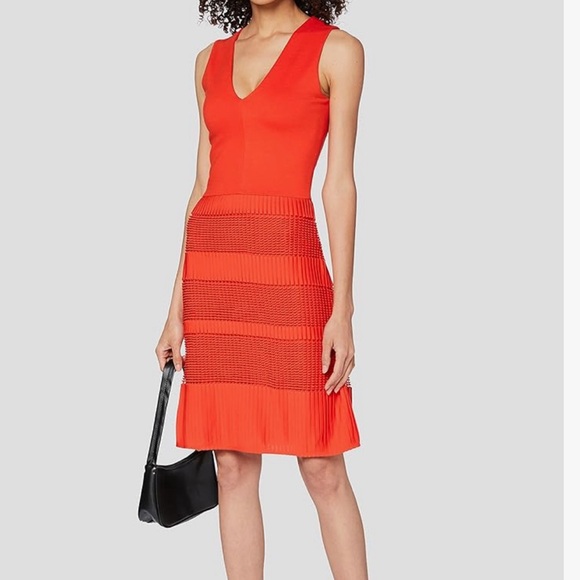 French Connection womens Pleat Lace Jersey Dress - Picture 3 of 12